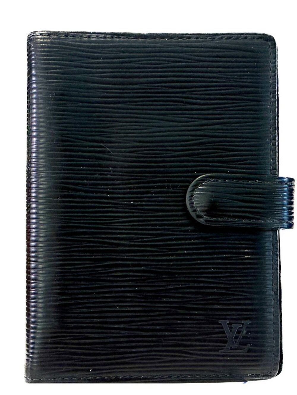 Authentic Louis Vuitton Black Epi Leather Agenda PM Small Ring Planner Cover